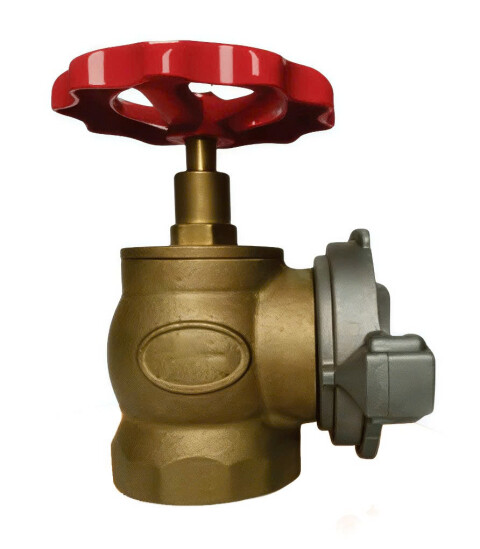 Van góc tủ bằng đồng DN65 ngàm nhôm (không mạ)